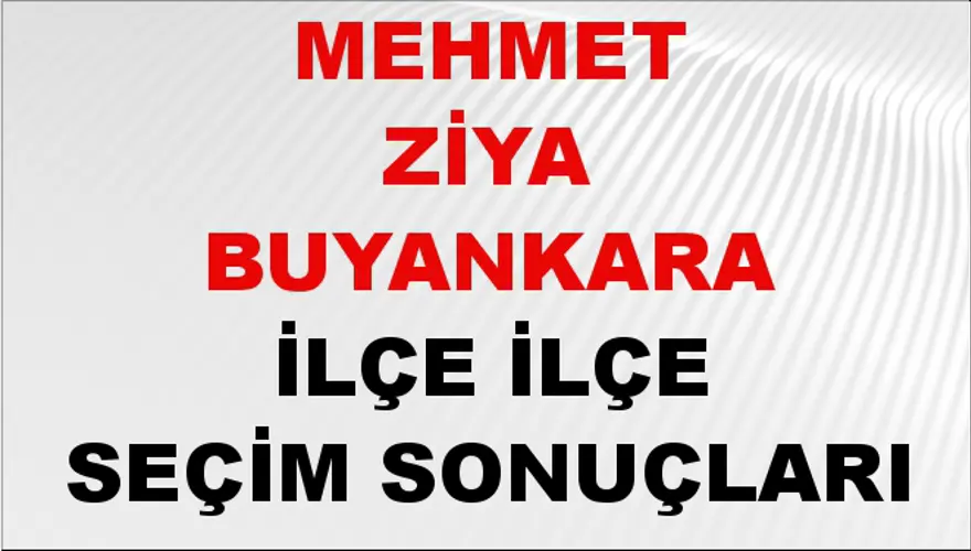 MEHMET ZİYA BUYANKARA İlçe İlçe Seçim Sonuçları 1