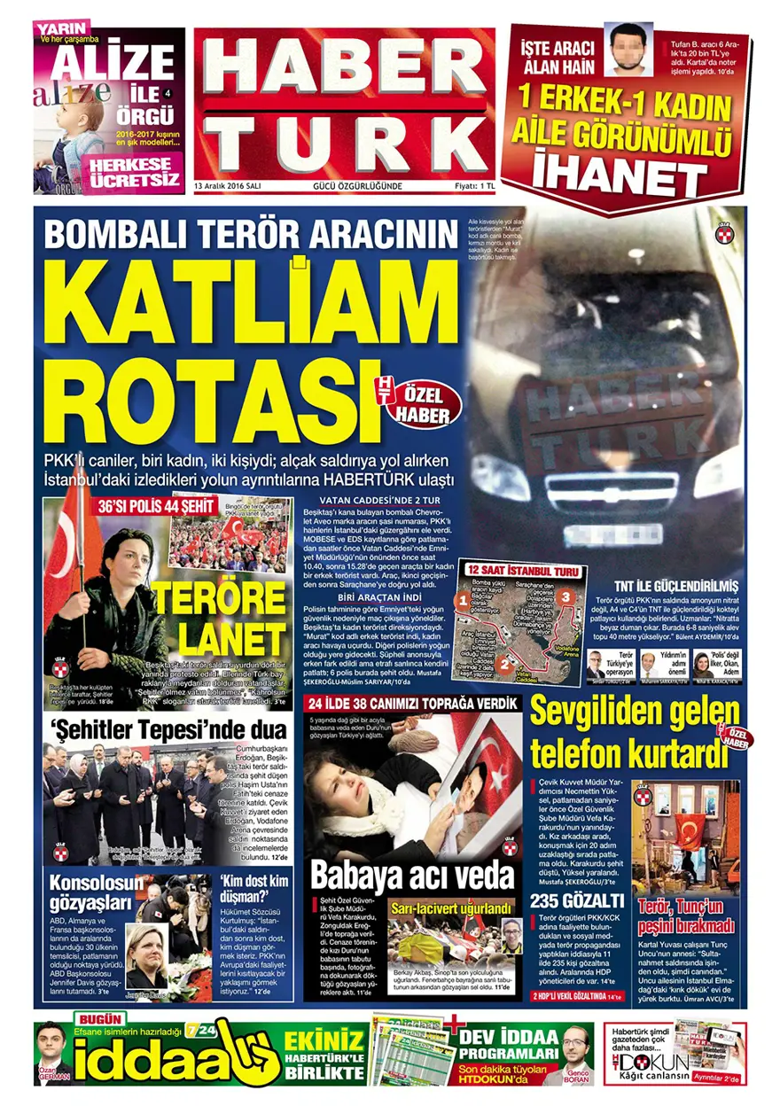 Günün gazete manşetleri - 13 Aralık 2016 2