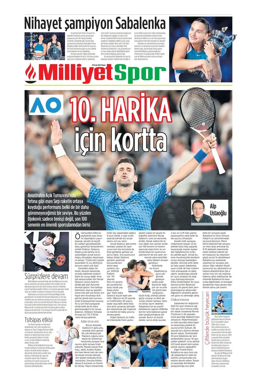 Günün spor manşetleri (29 Ocak 2023) 9