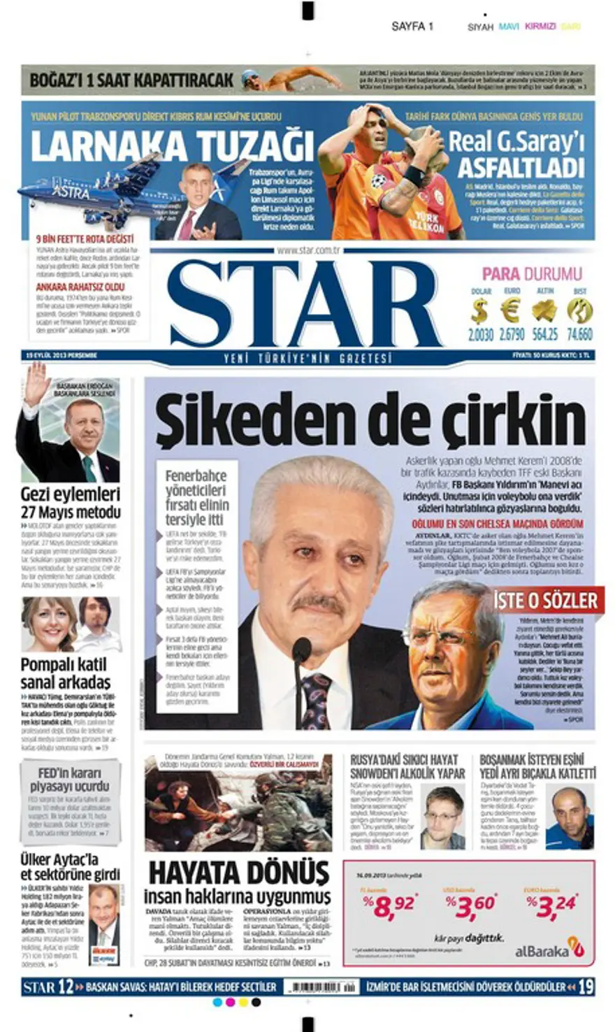 Günün Manşetler- 19 Eylül 2013 9