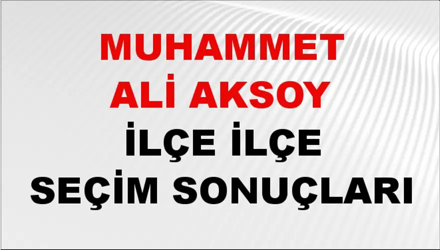 MUHAMMET ALİ AKSOY İlçe İlçe Seçim Sonuçları 1
