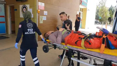 Bursa'da üzerine sunta düşen işçinin bacakları kırıldı