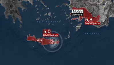 Ege Denizi açıklarında 5 büyüklüğünde deprem