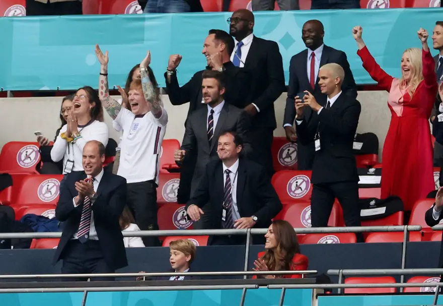 Kraliyet Ailesi, David Beckham ve Ed Sheeran EURO 2020 İngiltere-Almanya Maçı tribününde 2