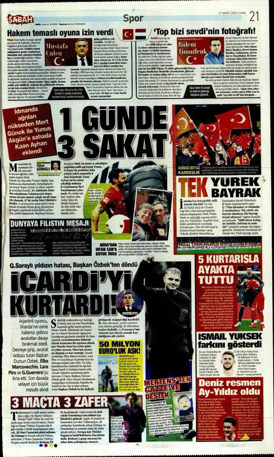 "İşte bizim çocuklar" (21 Mart 2025 spor manşetleri) 8 "İşte bizim çocuklar" (21 Mart 2025 spor manşetleri) 8