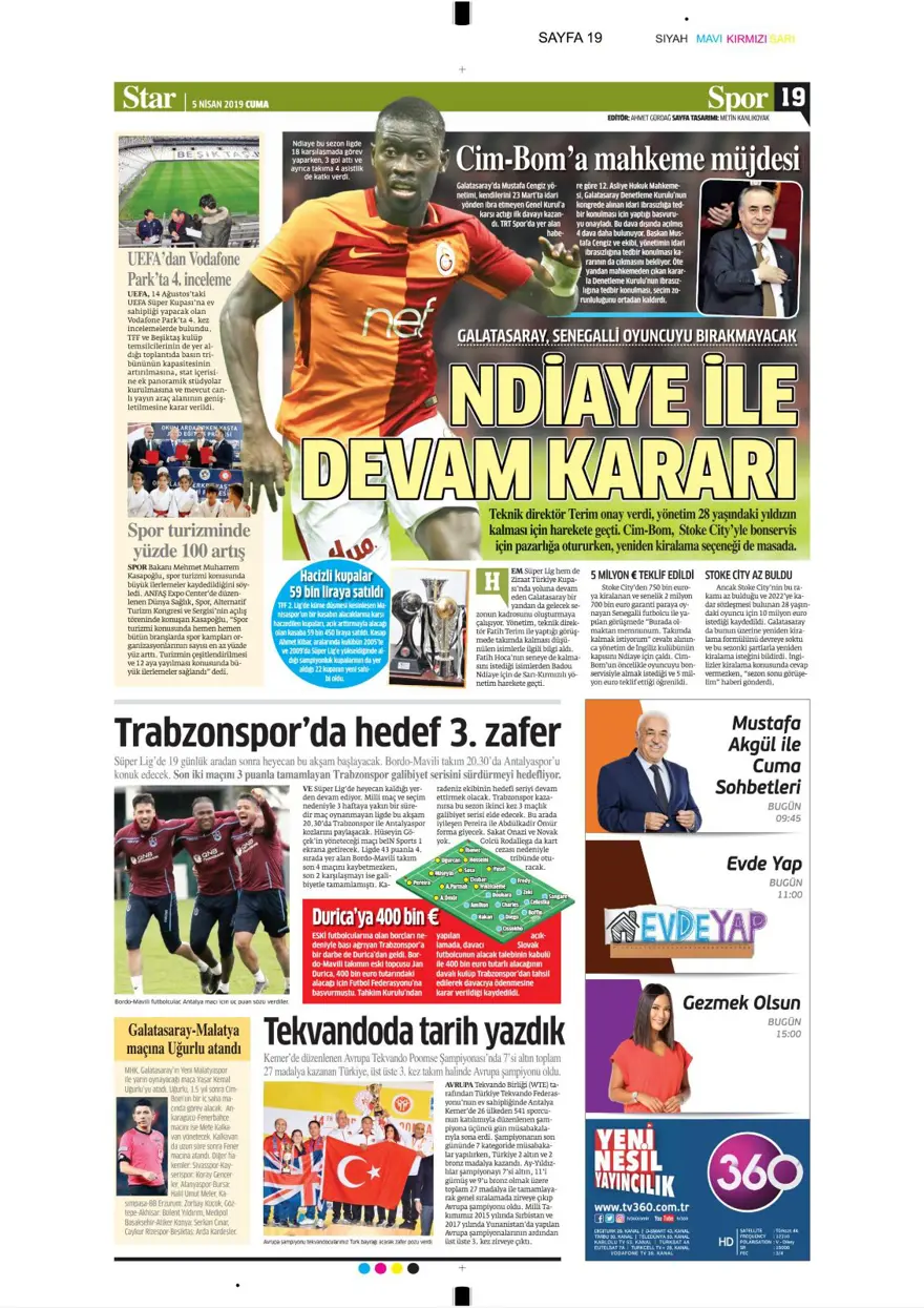 Günün spor manşetleri (5 Nisan 2019) 12