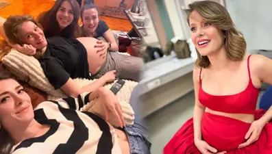 Anne olmak için gün sayan Burcu Biricik'ten arkadaşlarıyla yeni kare