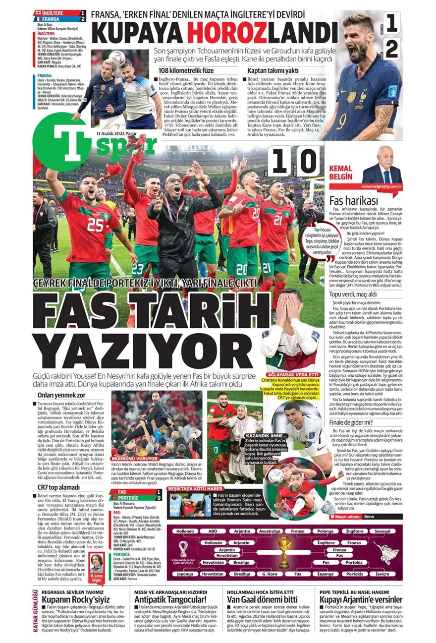 Günün spor manşetleri (11 Aralık 2022) 30