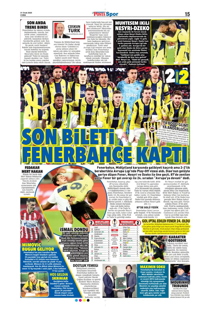 "İki play-off, bir off" (31 Ocak 2025 spor manşetleri) 25 "İki play-off, bir off" (31 Ocak 2025 spor manşetleri) 25