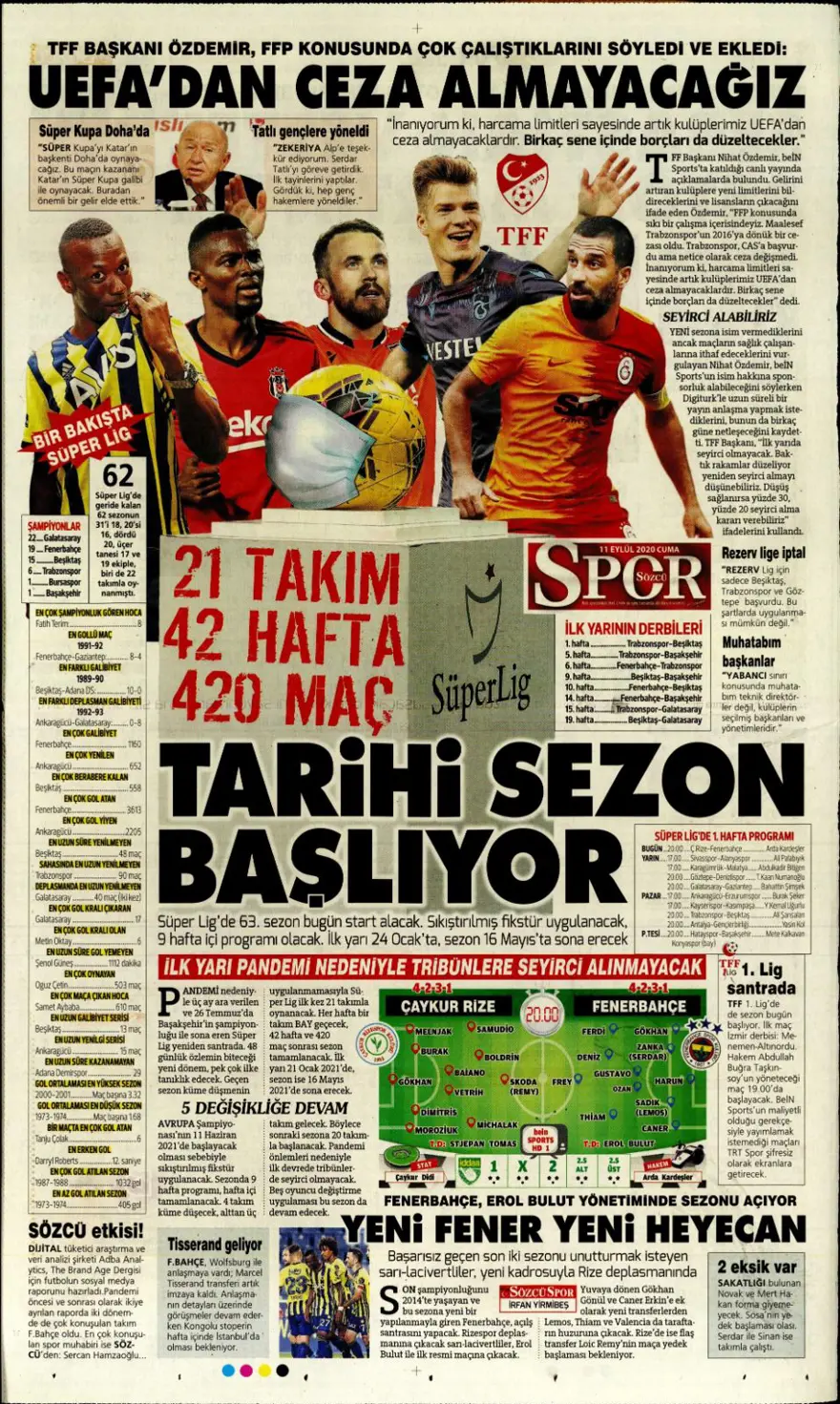 Günün spor manşetleri (11 Eylül 2020) 7