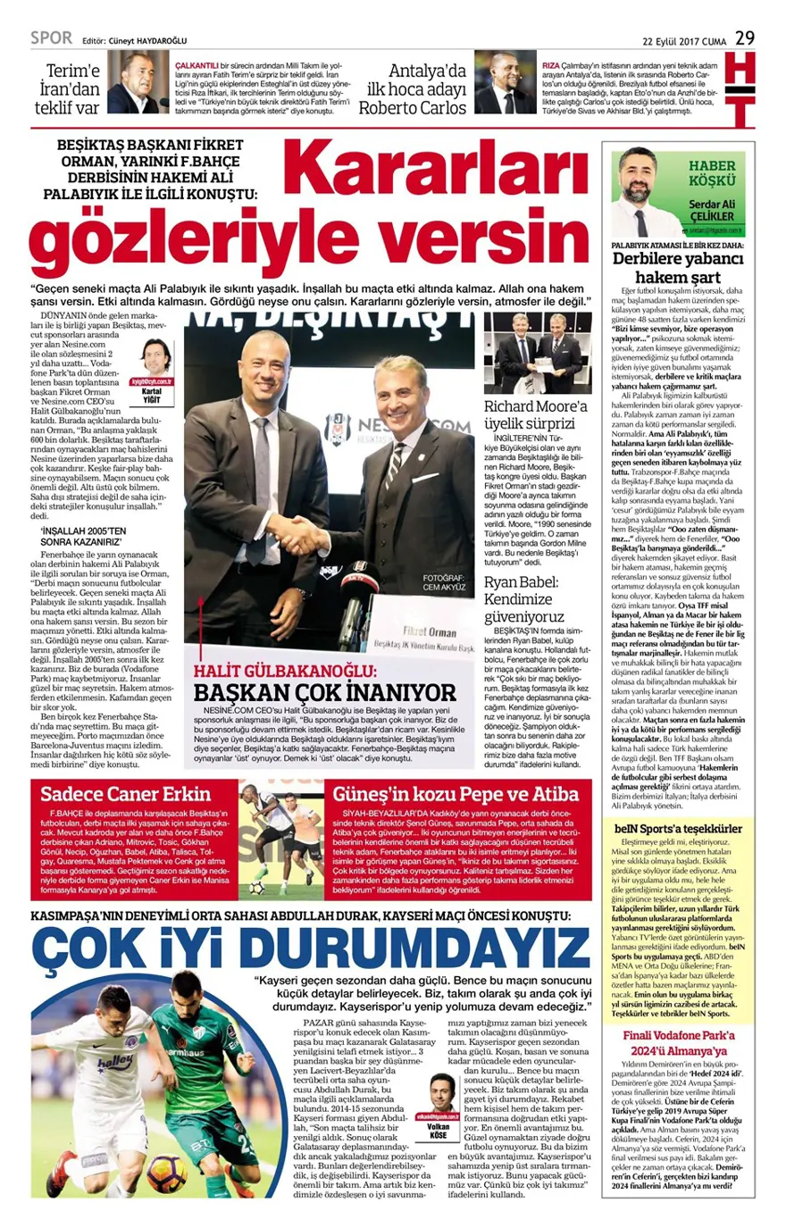 Günün spor gazeteleri (22 Eylül 2017) 10