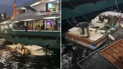 Üsküdar'da korku dolu anlar: Yolcu motoru, balıkçı teknesine çarptı