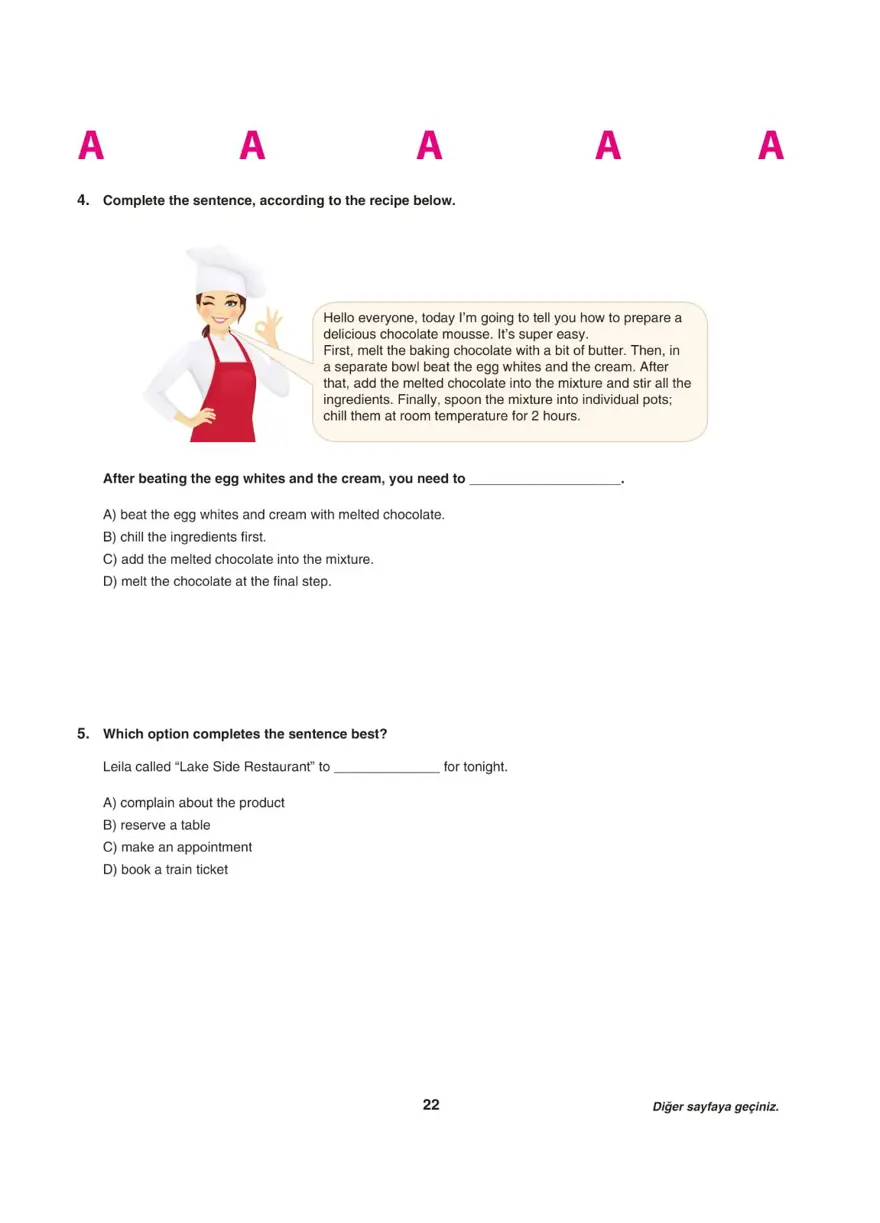 LGS deneme sınavı - Sözel bölüm 21