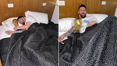 Lionel Messi Dünya Kupası'yla uyudu