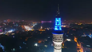Beyazıt Kulesi ışıklandırıldı