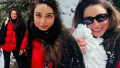 Ayça Ayşin Turan'ın kar pozlarına beğeni yağdı