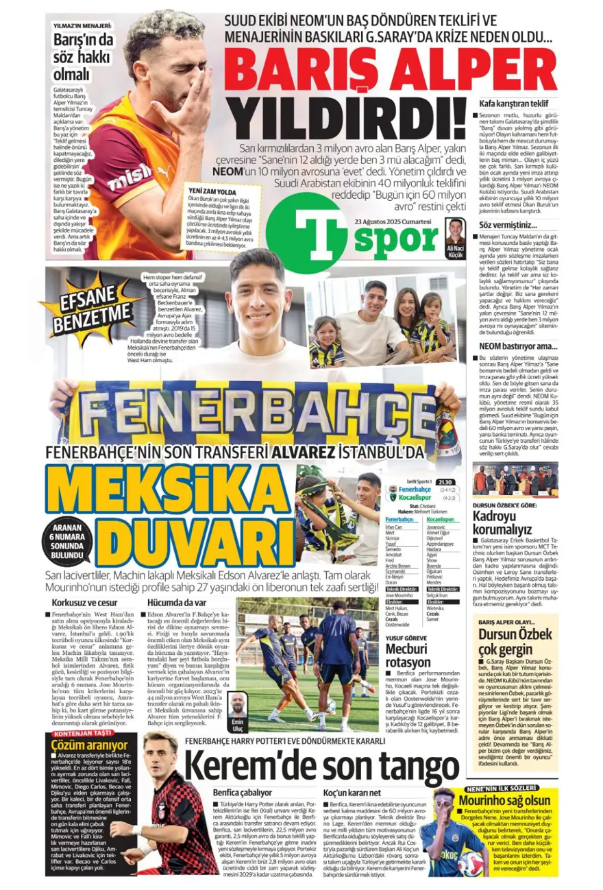 "İngiliz anahtarı" (23 Ağustos spor manşetleri) 18 "İngiliz anahtarı" (23 Ağustos spor manşetleri) 18