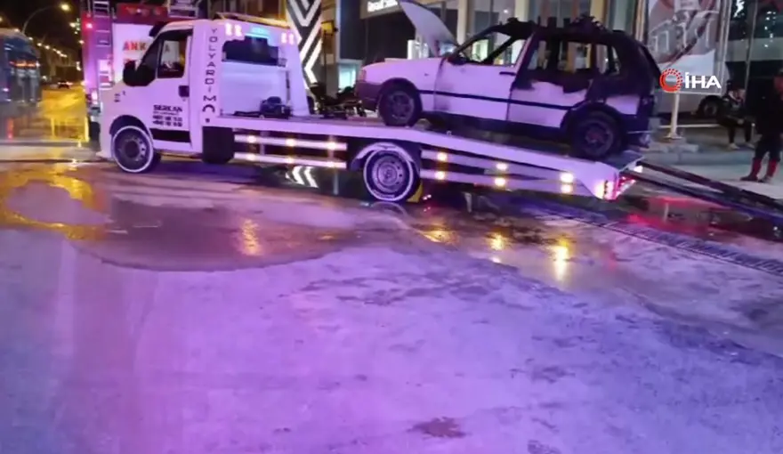 Ankara’da akaryakıt istasyonunda korku dolu anlar: Otomobilalev alev yandı 3