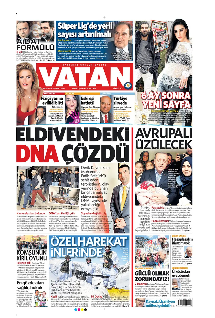 Günün gazete manşetleri - 27 Mart 2017 2
