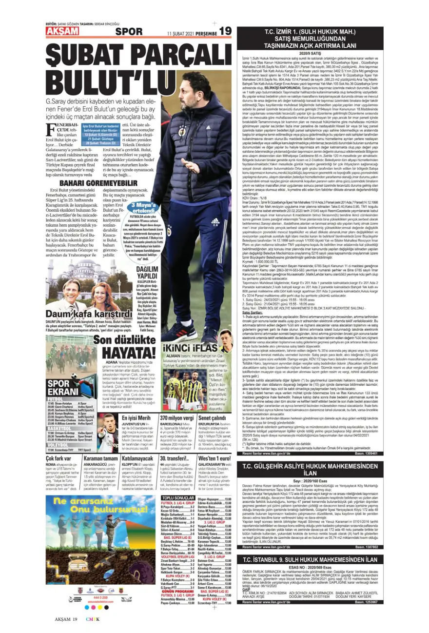 Günün spor manşetleri (11 Şubat 2021) 2