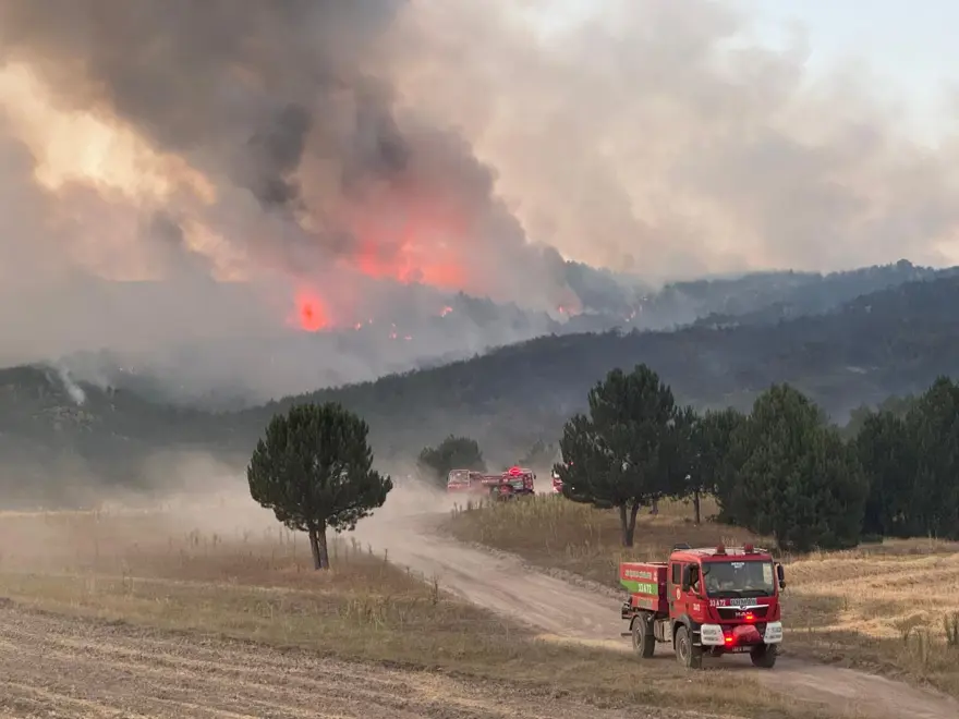 ESKİŞEHİR'DE ALEVLERLE MÜCADELE SÜRÜYOR 4