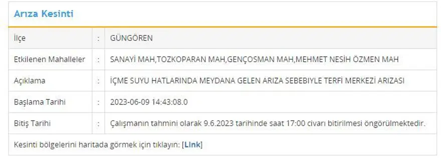 İstanbul'un 8 ilçesinde su kesintisi: Sular ne zaman gelecek? (İSKİ 9 Haziran su kesintisi programı) 6
