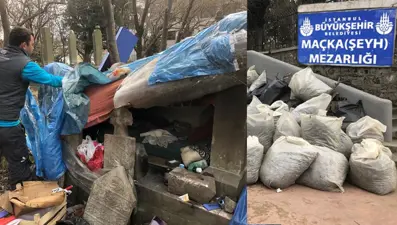 İstanbul'da tepki toplayan mezarlık temizlendi