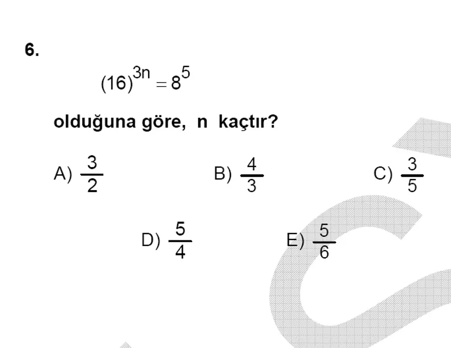 YGS Matematik soruları ve yanıtları 5