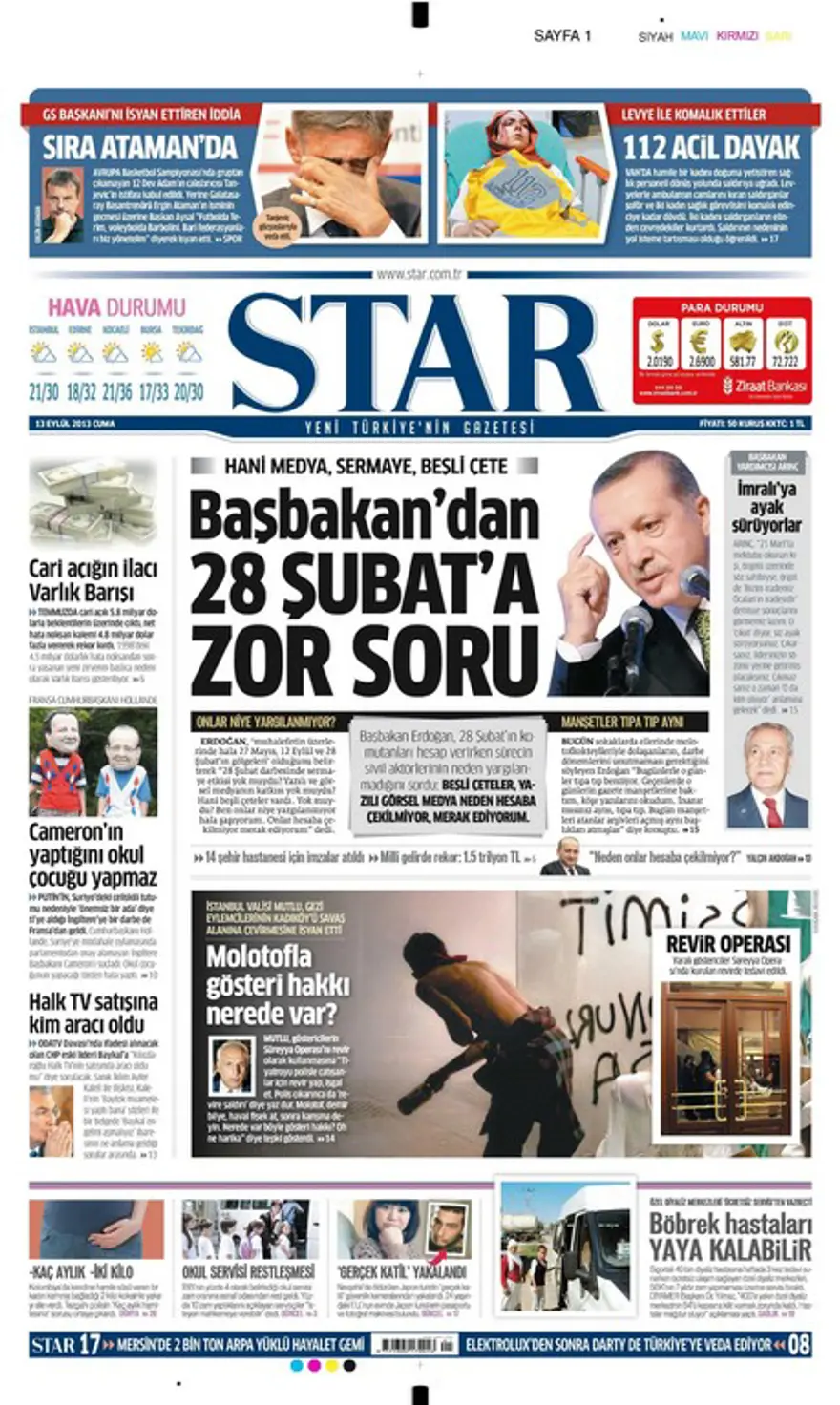 Günün Manşetleri- 13 Eylül 2013 11 Günün Manşetleri- 13 Eylül 2013 11