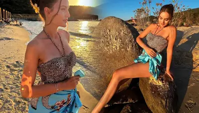 Ünlü oyuncu Fahriye Evcen'den tatil kareleri