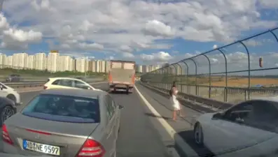 İstanbul'da viyadükteki kediyi kurtarmaya çalışan kadına otomobil çarptı