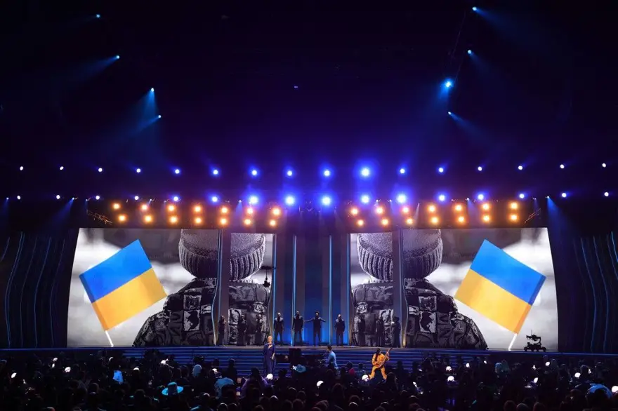 Ukrayna Devlet BaşkanıVolodimir Zelenski 2022 Grammy Ödülleri'nde konuştu 9