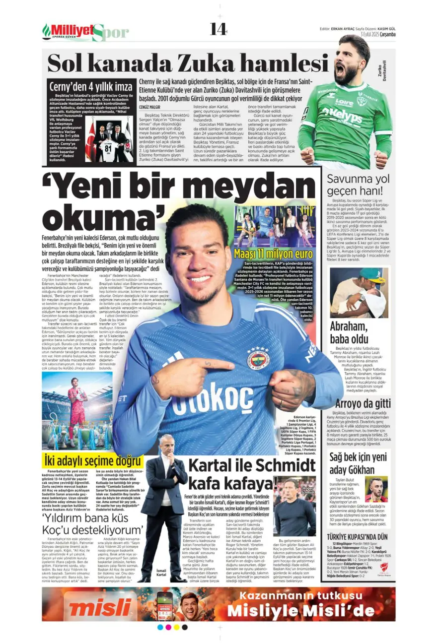 "Transfer çılgınlığı" (3 Eylül spor manşetleri) 7