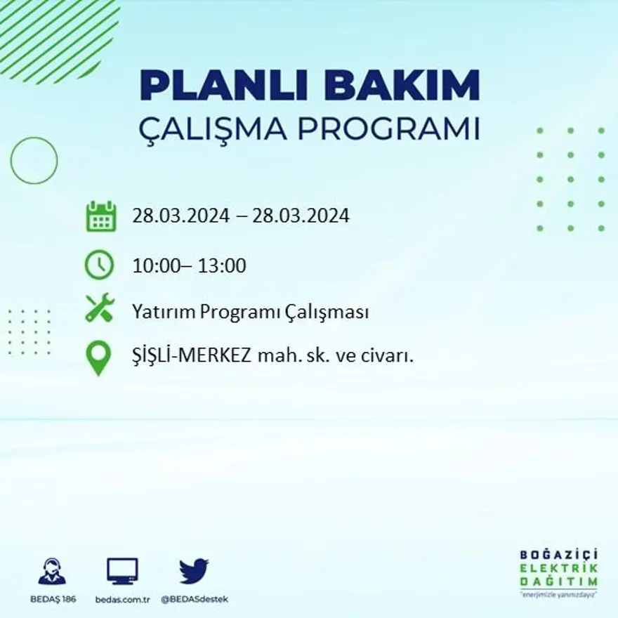 İstanbul'un 19 ilçesinde elektrik kesintisi: Elektrikler ne zaman gelecek? (28 Mart tarihli BEDAŞ kesinti programı) 54
