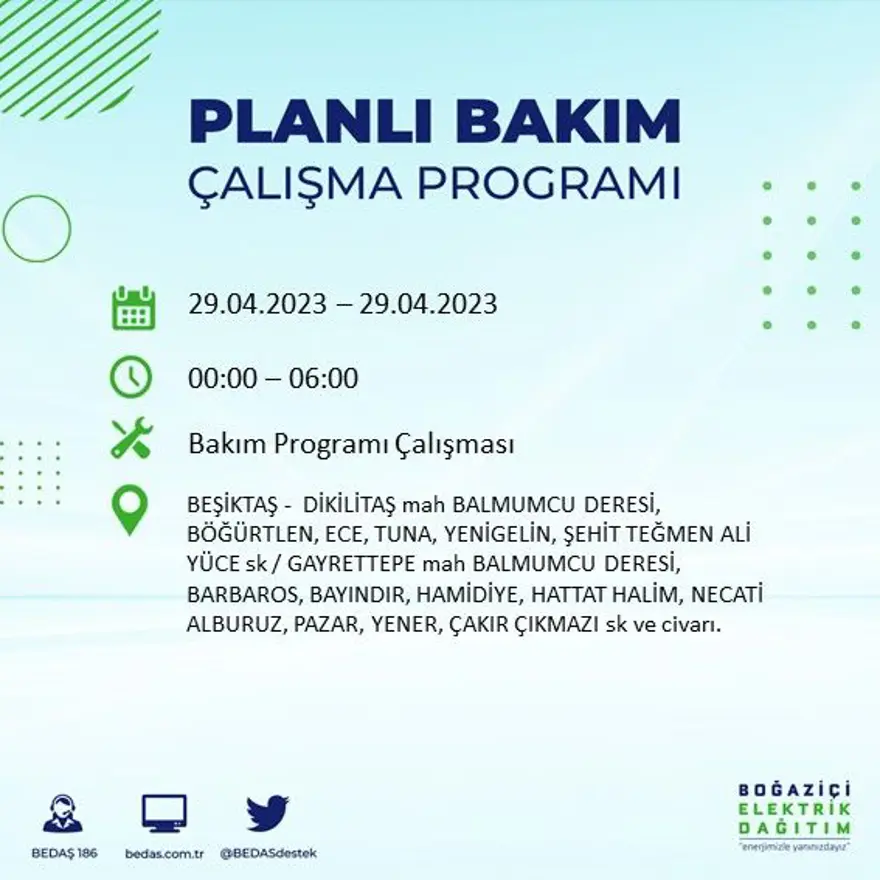 İstanbul'un 14 ilçesinde elektrik kesintisi: Elektrikler ne zaman gelecek? (29 Nisan BEDAŞ planlı elektrik kesintisi) 5
