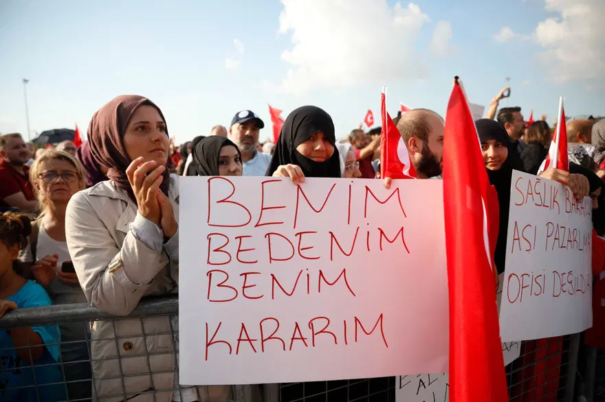 Help Miting Aşı karşıtları miting yaptı: İşte kareler | NTV Haber
