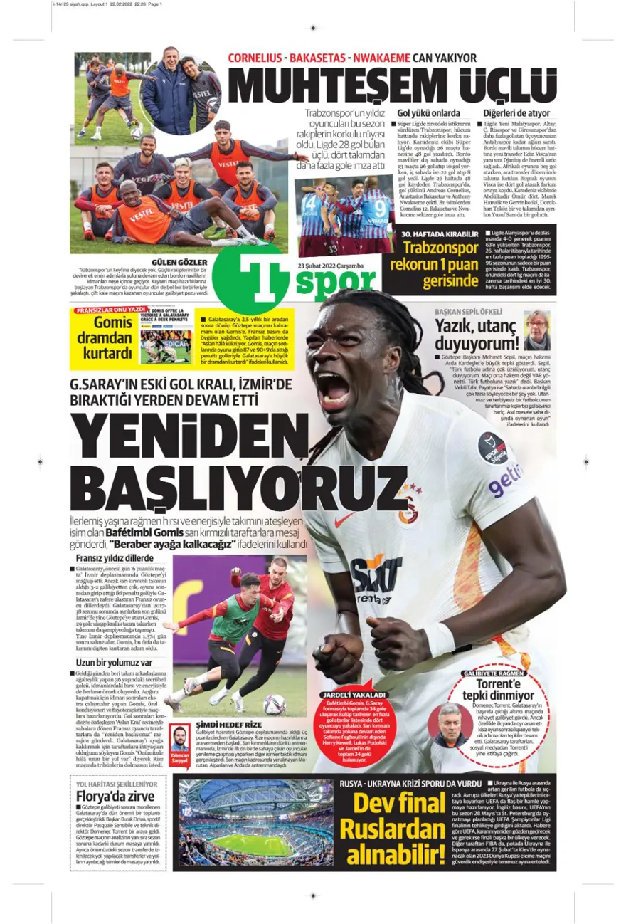 Günün spor manşetleri (23 Şubat 2022) 16