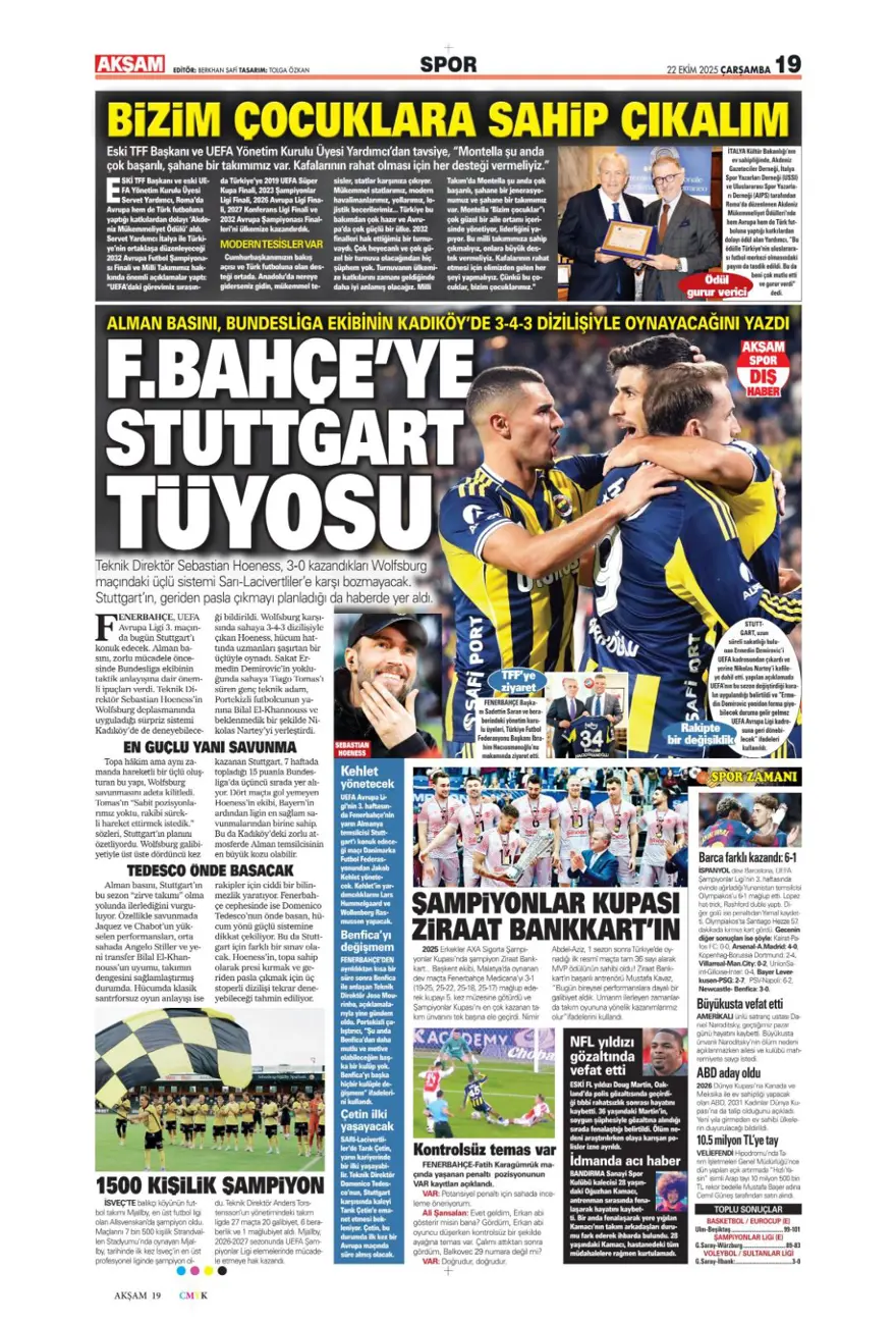 "Viking'i yen Avrupa'yı titret" (22 Ekim 2025 spor manşetleri) 4