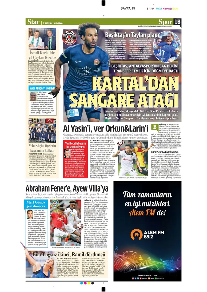 Günün spor manşetleri (7 Haziran 2019) 14