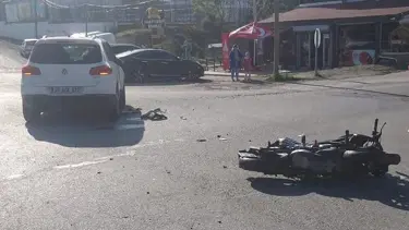 Samsun'da kaza: Motosikletli komiser ağır yaralandı