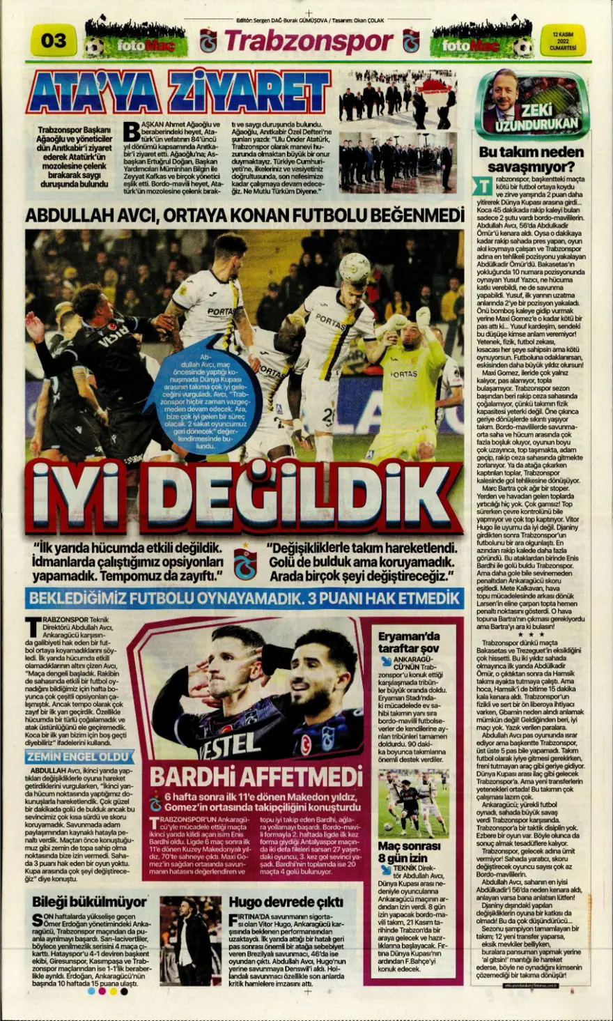 Günün spor manşetleri (12 Kasım 2022) 5