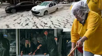 Üç ili sağanak ve dolu vurdu: Bir anda bastırdı, yollar beyaza büründü