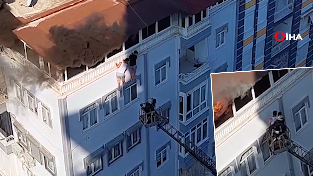 Terasta can pazarı: Ölümle burun buruna geldiler, itfaiye son anda yetişti