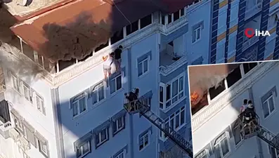 Terasta can pazarı: Ölümle burun buruna geldiler, itfaiye son anda yetişti