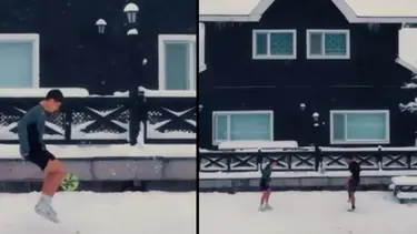 Arda Güler'den memleket ziyareti. Kar altında top oynadı