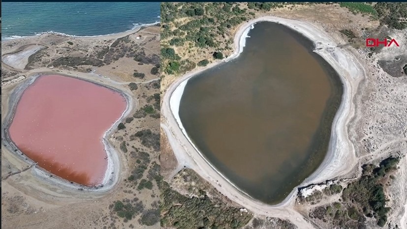 Her yıl pembeye bürünen Kalpli Göl bu yıl renk değiştirmedi! Uzman isim nedeni açıkladı