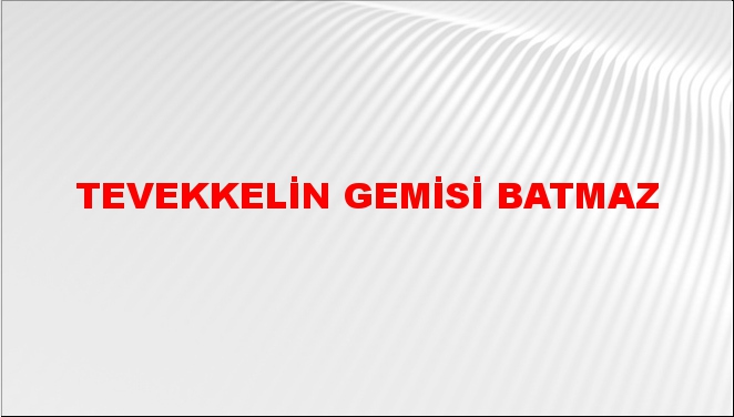 Tevekkelin gemisi batmaz (eşeğini kurt yemez)
