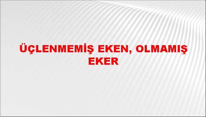 Üçlenmemiş eken, olmamış eker