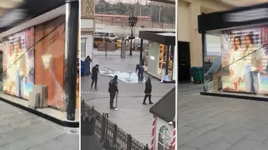 AVM'de kırılan cam çocukların üzerine düştü