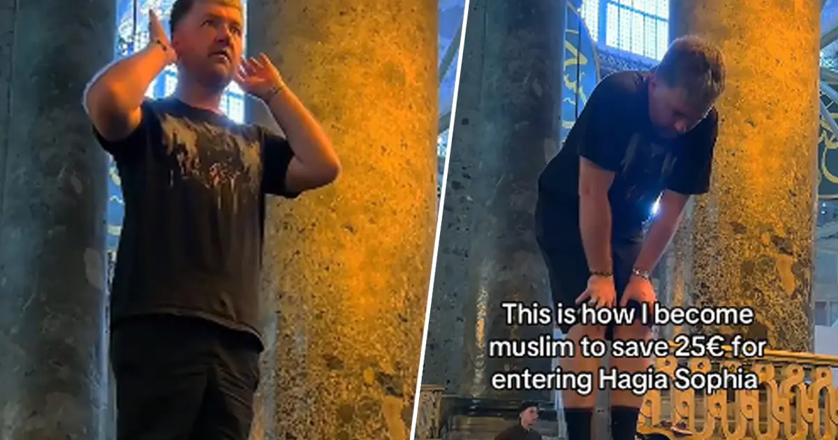 Ukraynalı turistin Ayasofya videosu sosyal medyada gündem oldu